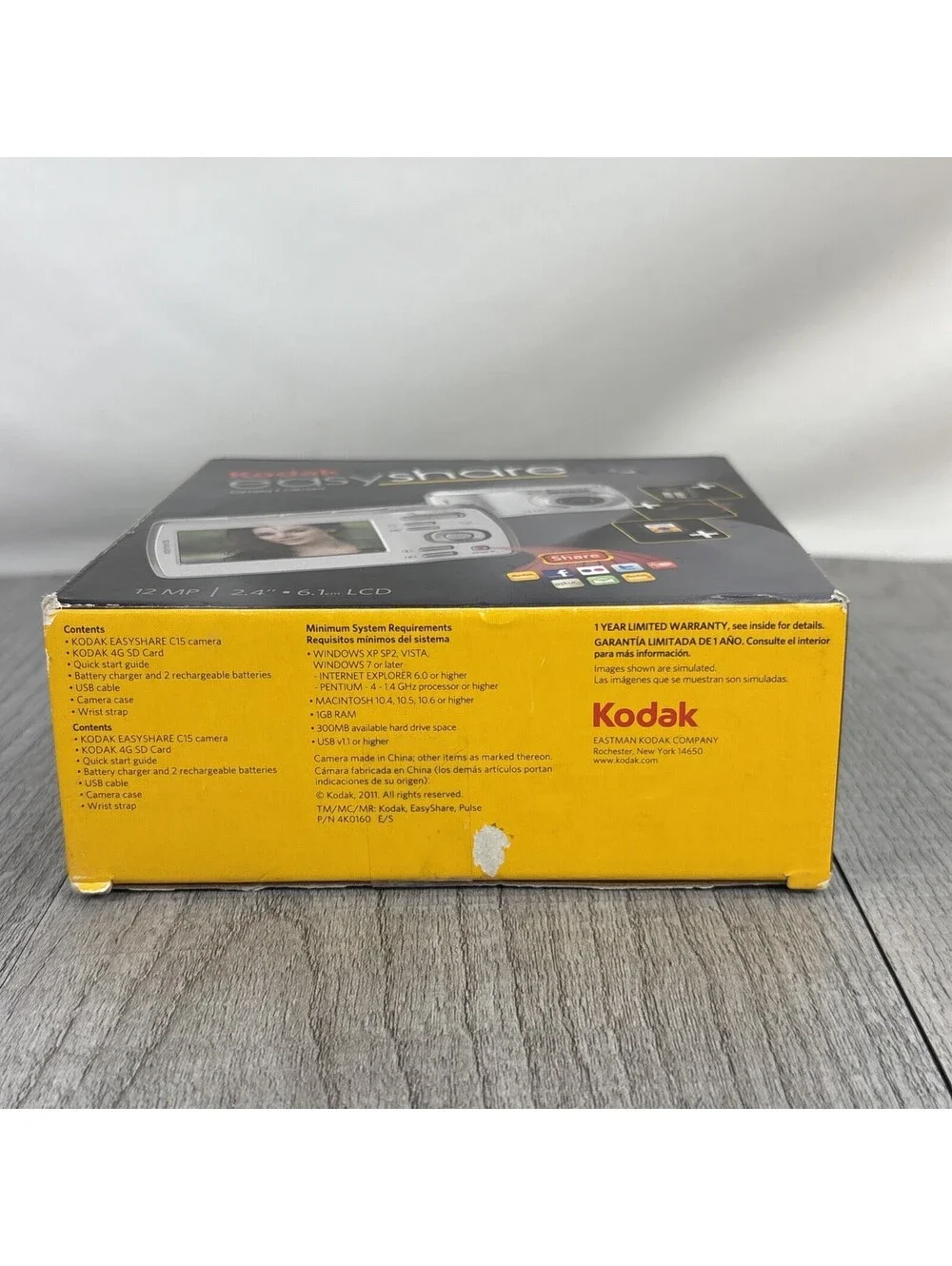 Kodak EasyShare C1505 Digital Camera Silver 12MP 5x Zoom Complete In Box Case